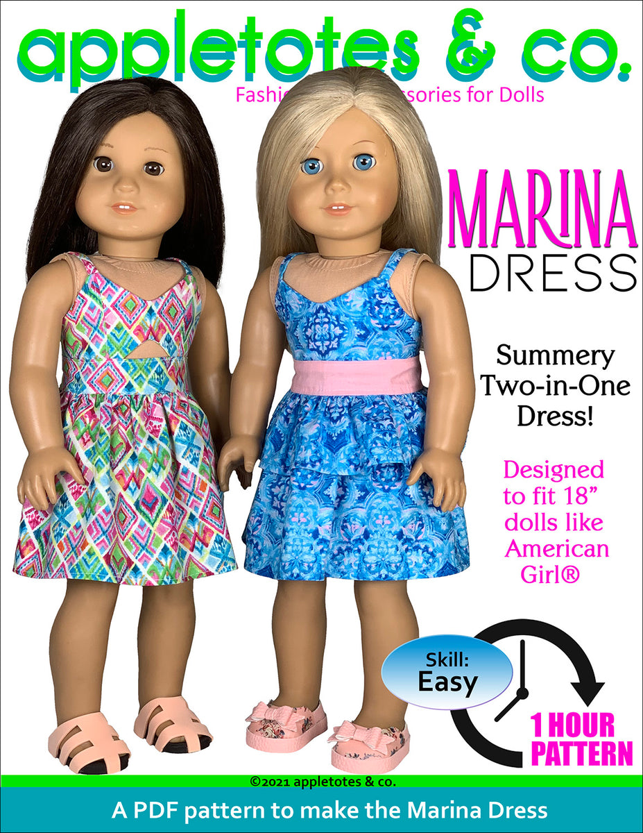 Marina Dress 18 Inch Doll Sewing Pattern – Appletotes & Co.