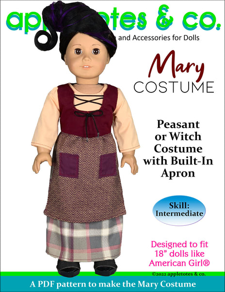 Mary Costume 18 Inch Doll Sewing Pattern