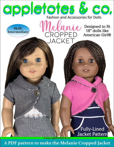 Melanie Cropped Jacket 18 Inch Doll Sewing Pattern