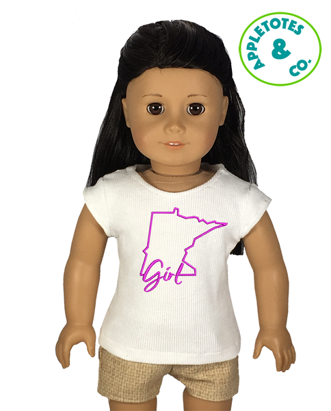 Minnesota Girl Machine Embroidery File for 18 Inch Dolls
