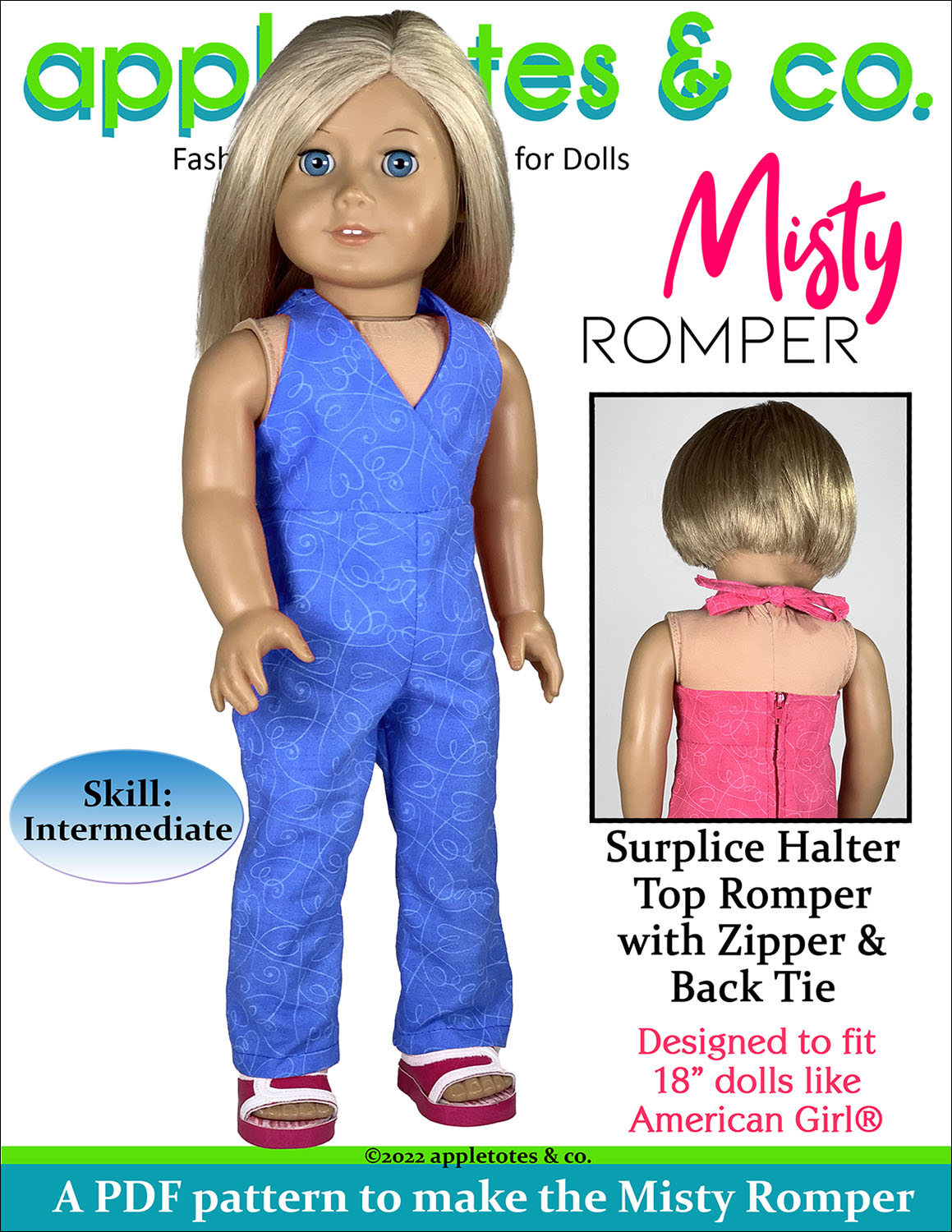 Misty Romper 18 Inch Doll Sewing Pattern