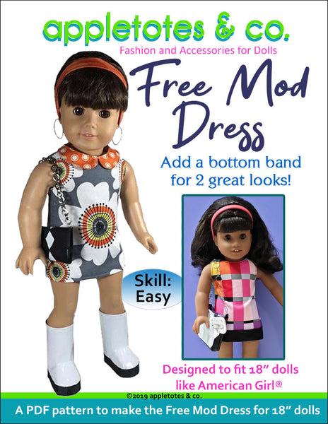 Free Mod Dress Sewing Pattern for 18 Inch Dolls