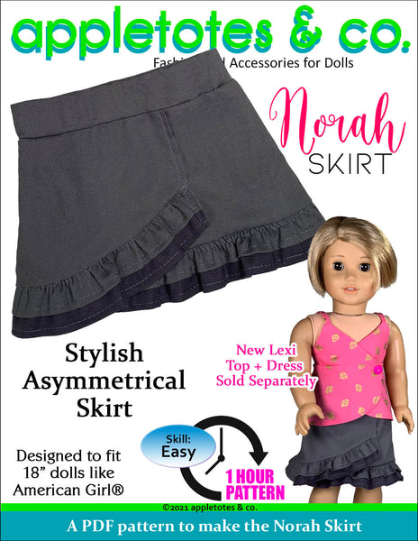 Norah Skirt 18 Inch Doll Sewing Pattern
