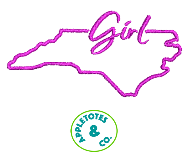 North Carolina Girl Machine Embroidery File for 18" Dolls