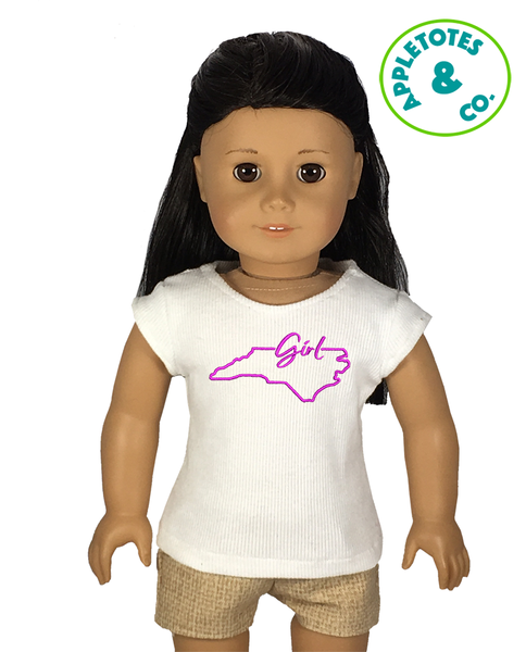North Carolina Girl Machine Embroidery File for 18" Dolls