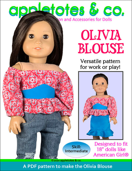 Olivia Blouse Sewing Pattern for 18 Inch Dolls