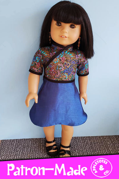 Peony Dress 18 Inch Doll Sewing Pattern