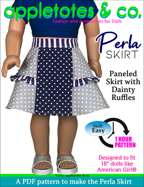 Perla Skirt 18 Inch Doll Sewing Pattern