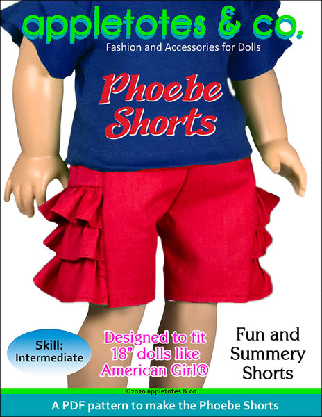 Phoebe Shorts 18 Inch Doll Sewing Pattern