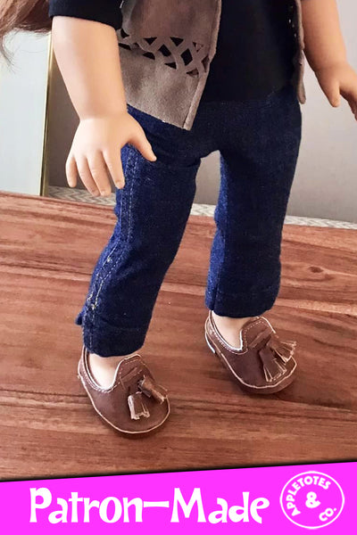 Preppy Loafers Sewing Pattern for 18 Inch Dolls