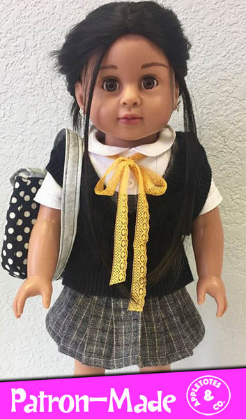 Prep School Uniform Sewing Pattern for 18 Inch Dolls
