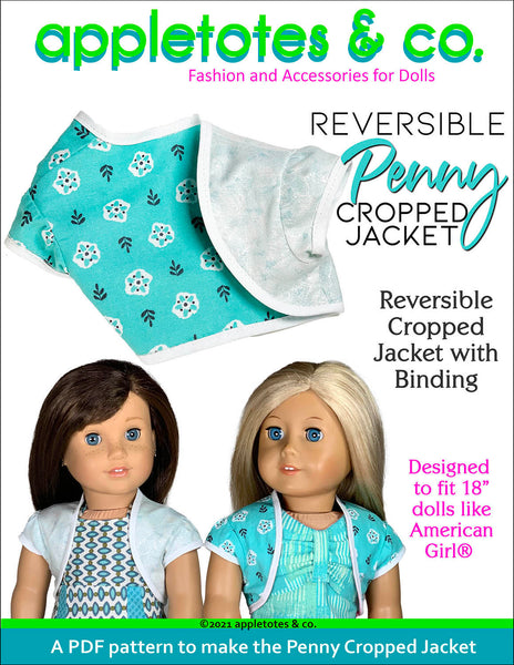 Reversible Penny Cropped Jacket 18 Inch Doll Sewing Pattern
