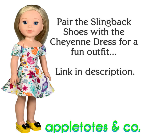 Slingback Shoes Sewing Pattern for 14 Inch Dolls