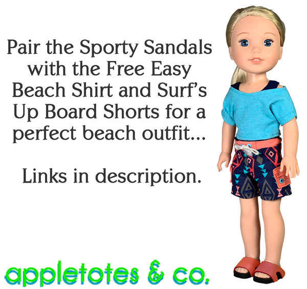 Sporty Sandals No Sew Pattern for 14 Inch Dolls