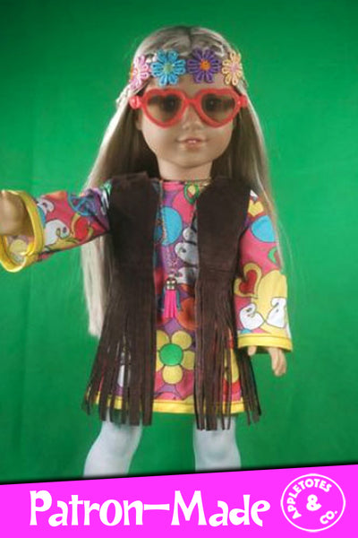 Stevie 70s Dress Sewing Pattern for 18 Inch Dolls