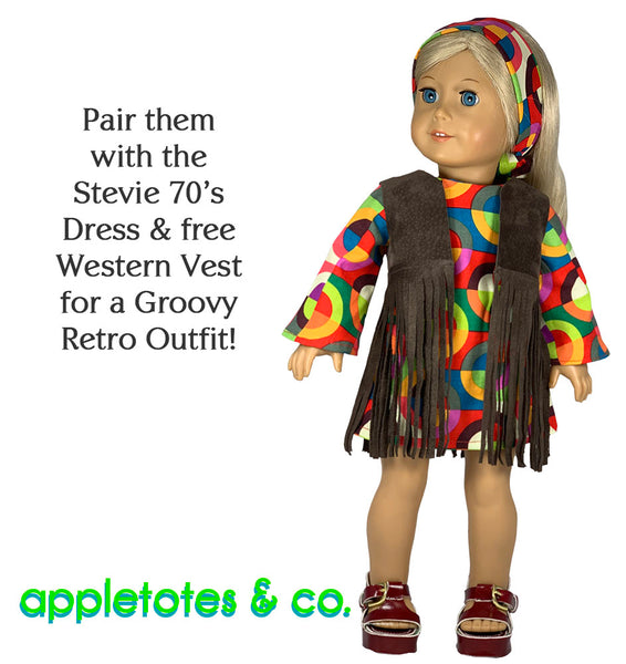 70's Platform Sandals Sewing Pattern for 18 Inch Dolls