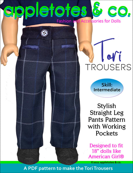 Tori Trousers 18 Inch Doll Sewing Pattern