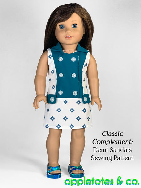 Trench Dress 18 Inch Doll Sewing Pattern