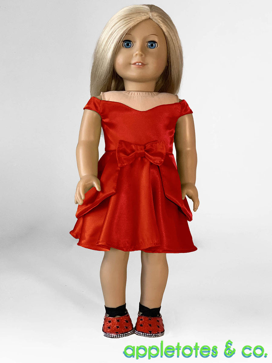 fitted lace wedding dress Valentine's Day Dress for American Girl Dolls Red Off Shoulders main image 1