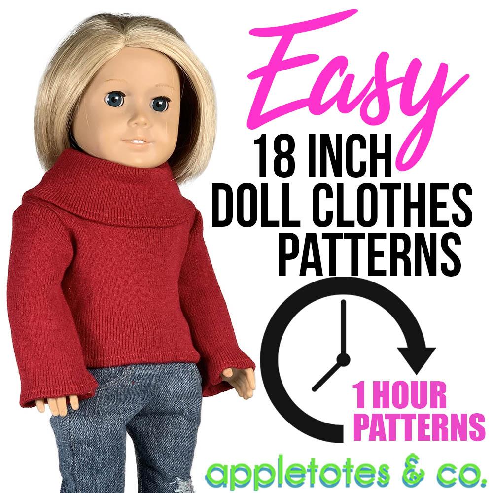 Easy 18 Inch Doll Clothes Patterns - One Hour or Less!