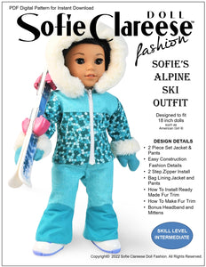 Sofie s Alpine Ski Outfit 18 Inch Doll Sewing Pattern Appletotes Co