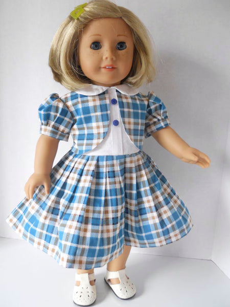 40s Elizabeth Dress Vintage Inspired 18 Inch Doll Sewing Pattern