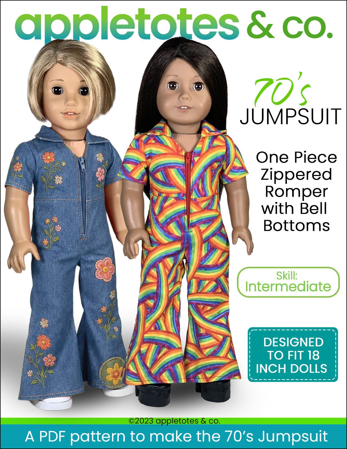 70s Jumpsuit 18 Inch Doll Sewing Pattern