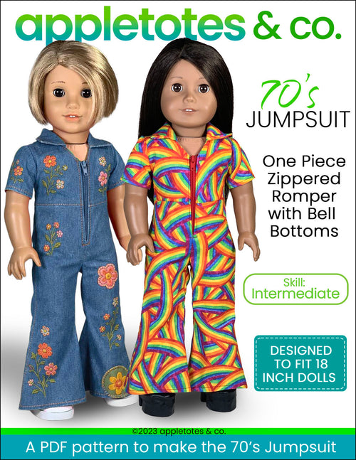 70s Jumpsuit 18 Inch Doll Sewing Pattern