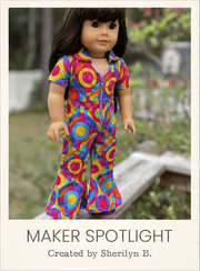 Customer-made 70s Jumpsuit 18 Inch Doll Sewing Pattern