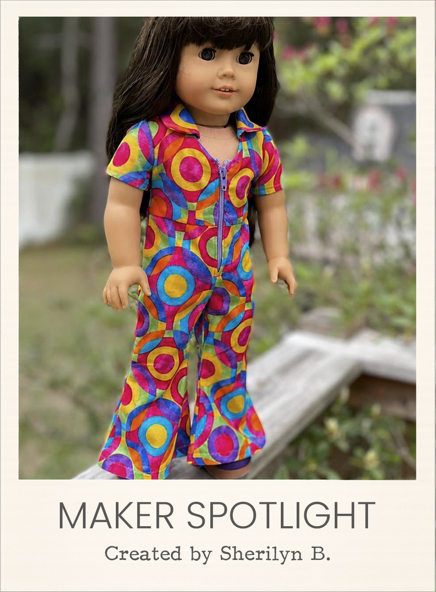 70s Jumpsuit 18 Inch Doll Sewing Pattern