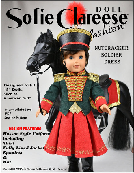 Sofie's Nutcracker Solider Dress 18 Inch Doll Sewing Pattern