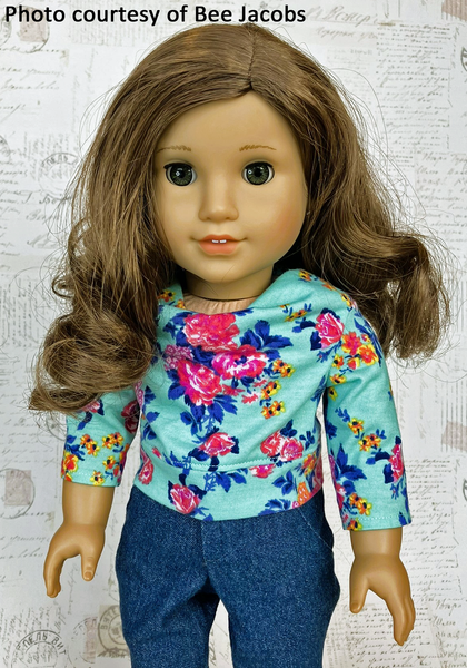 Cowl Neck Shirt 18 Inch Doll Sewing Pattern