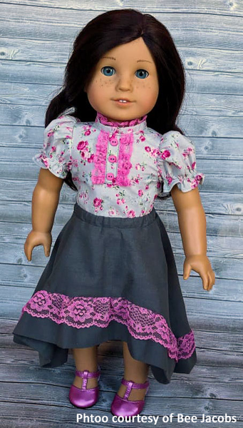 High Low Ruffle Skirt 18 Inch Doll Sewing Pattern