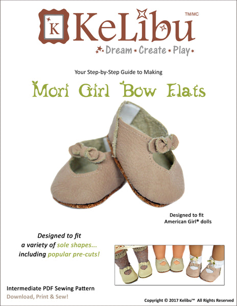 Mori Girl Bow Flats 18 Inch Doll Sewing Pattern