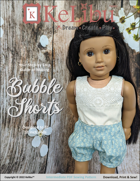 Bubble Shorts 18 Inch Doll Sewing Pattern