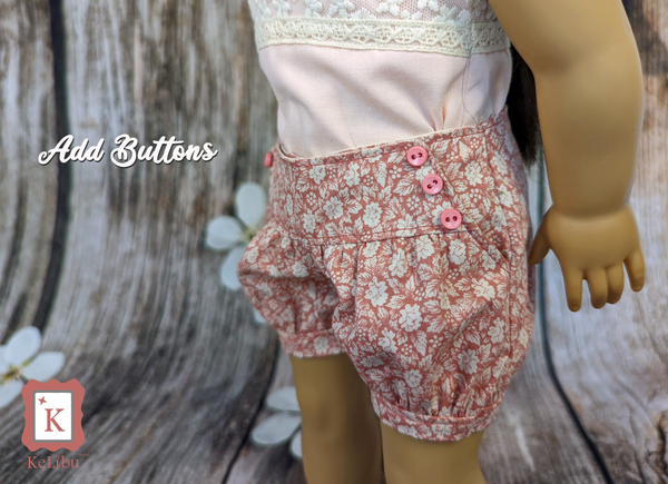 Bubble Shorts 18 Inch Doll Sewing Pattern