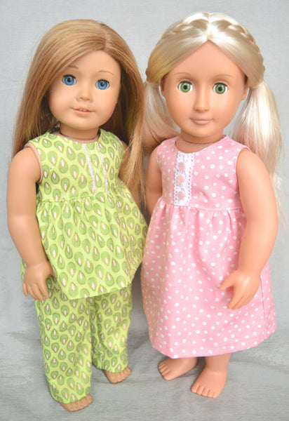 Winter and Summer PJs Inch Doll Sewing Pattern