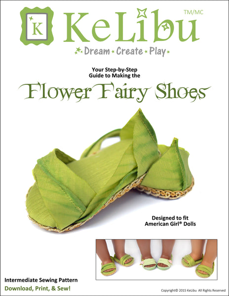 Flower Fairy Shoes 18 Inch Doll Sewing Pattern