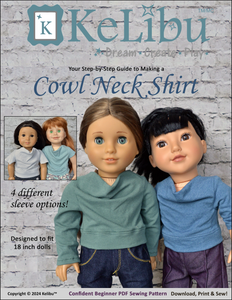 Cowl Neck Shirt 18 Inch Doll Sewing Pattern