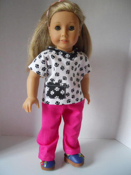 Dolly Hospital Scrubs 18 Inch Doll Sewing Pattern