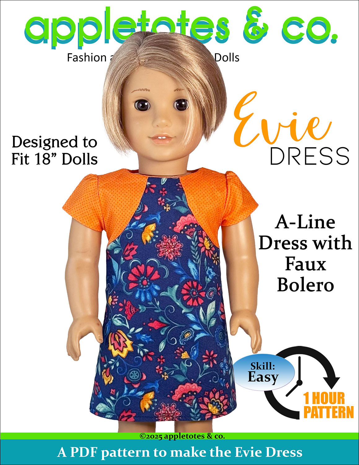 Evie Dress 18 Inch Doll Sewing Pattern