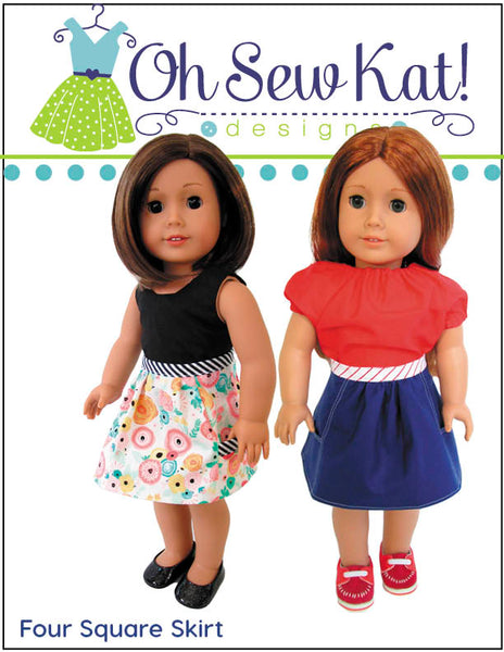 Four Square Skirt 18 Inch Doll Sewing Pattern