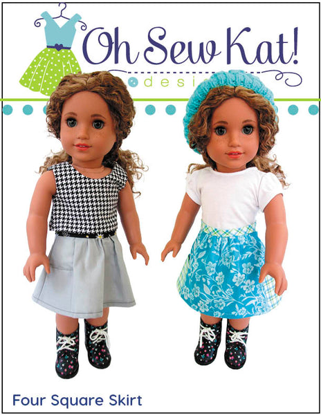 Four Square Skirt 18 Inch Doll Sewing Pattern