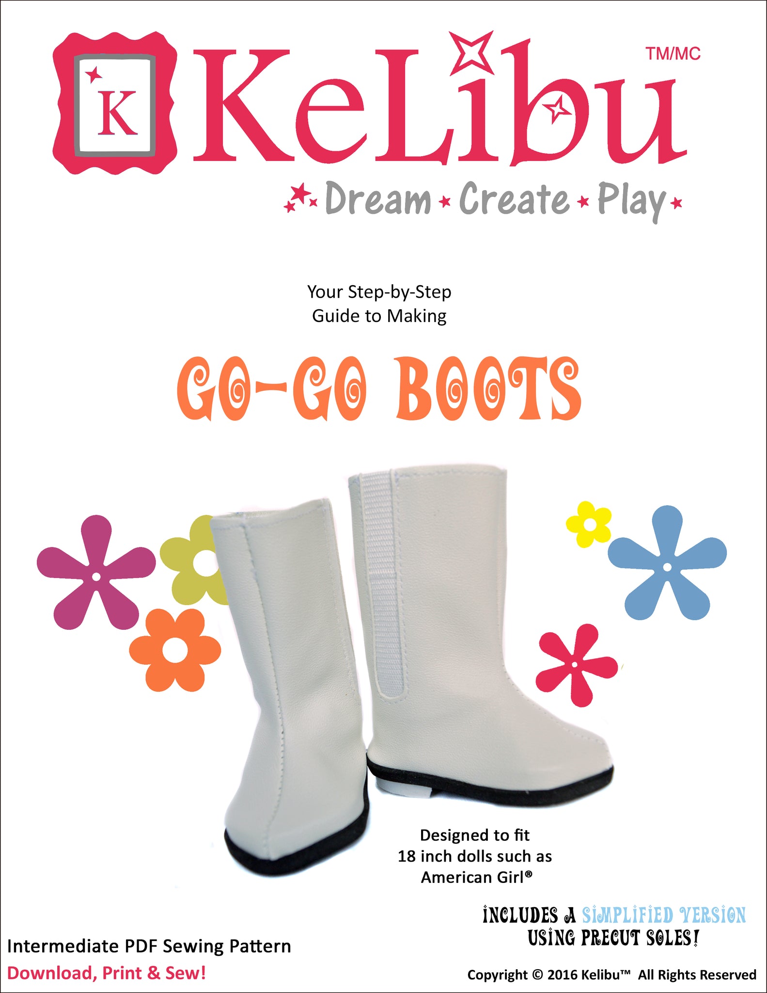 Go-Go Boots 18 Inch Doll Sewing Pattern