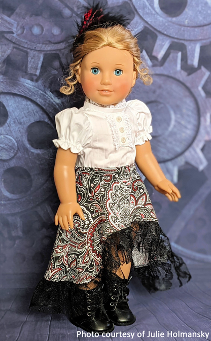 High Low Ruffle Skirt 18 Inch Doll Sewing Pattern