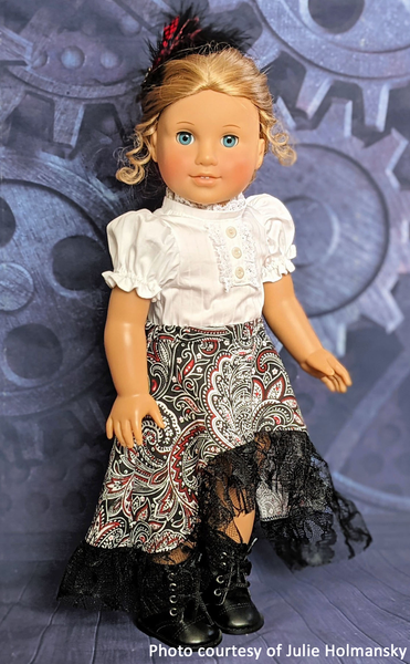 High Low Ruffle Skirt 18 Inch Doll Sewing Pattern