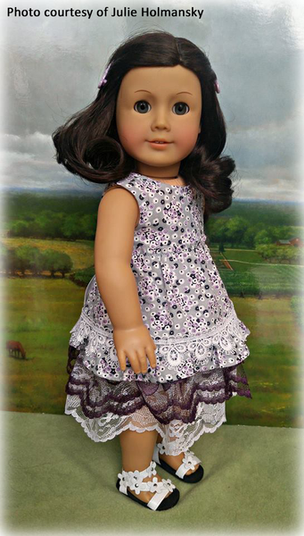 Mori Girl Ruffled Dress 18 Inch Doll Sewing Pattern