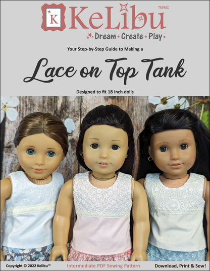 Lace on Top 18 Inch Doll Sewing Pattern