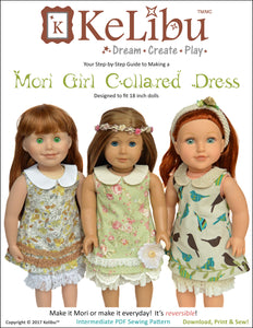 Mori Girl Collared Dress 18 Inch Doll Sewing Pattern