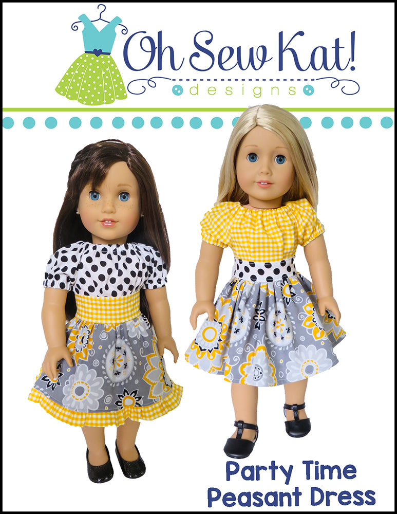 Party Time Dress 18 Inch Doll Sewing Pattern – Appletotes